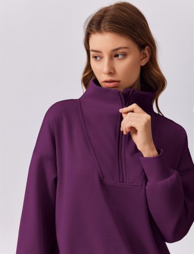 Image of PINSPARK 2 Piece Sets for Women 1 /4 Zip Lounge Matching Set Fall Outfits | Oversized Sweatshirt, Long Sleeve Pullover, Wide Leg Pants with Drawstring Pockets, Sweatsuit, 2026 Travel Airport Tracksuit