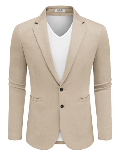 Image of COOFANDY Men's Casual Knit Blazer Two Button Lightweight Sport Coats Suit Jacket