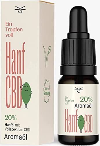 CBD Öl 20% Cannabidiol - Vollspektrum CBD Tropfen aus süddeutschem Bio Hanfsamenöl + Schweizer CBD - zertifiziert - laborgeprüft - vegan - rein natürliches Hanföl - 10ml Cover