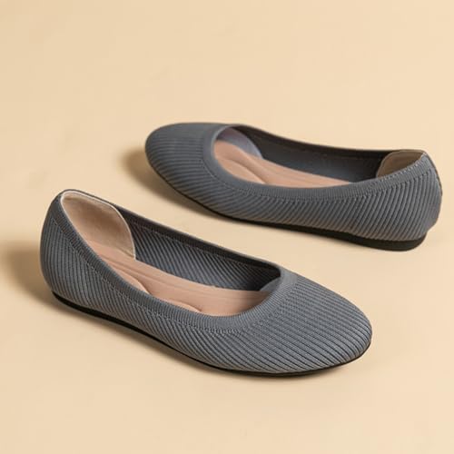 Women's Round Toe Ballet Flats Knit Flats Slip On Shoes Dressy Casual Office Wear,Model XTZ-Y2ZW4
