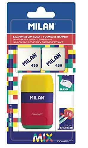 MILAN Blister afilaborra Compact Mix + 2 gomas de recambio
