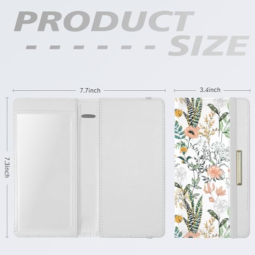 Image of Letter Checkbook Cover, RFID Blocking Checkbook, Stylish, Lightweight, Slim Durable, Multi-Functional Checkbook Holder for Personal and Business Checks (Flower and Grass)