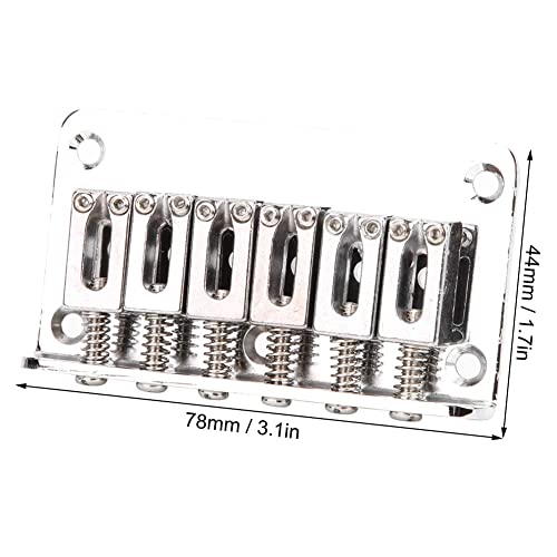 Guitar Bridge Tailpiece 78Mm Fixed Hardtail Load Bridge For 6 String Fender Strat Stratocastertelecaster Electric Guitar Hardtail Bridge Replacement Metal Fixed Hardtail Saddle Bridge (Silver) #TOP4