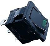 Interruptor de boton AERZETIX: Interruptor conmutador basculantes de boton SPST ON-OFF 16A/12V, 2 posiciones, LED verde C10750