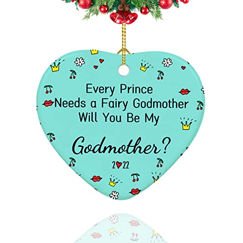 Geschenk für Patentante: Will You Be My Godmother, Fairy Godmother Gifts from Godchild, Godmom Gifts from Godson, 7,6 cm Godmother Ornament Cover