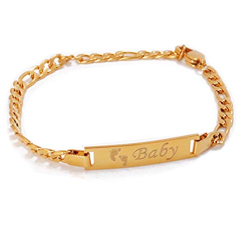 Personalized Name Bracelet Adjustable Children 18k Gold Plated