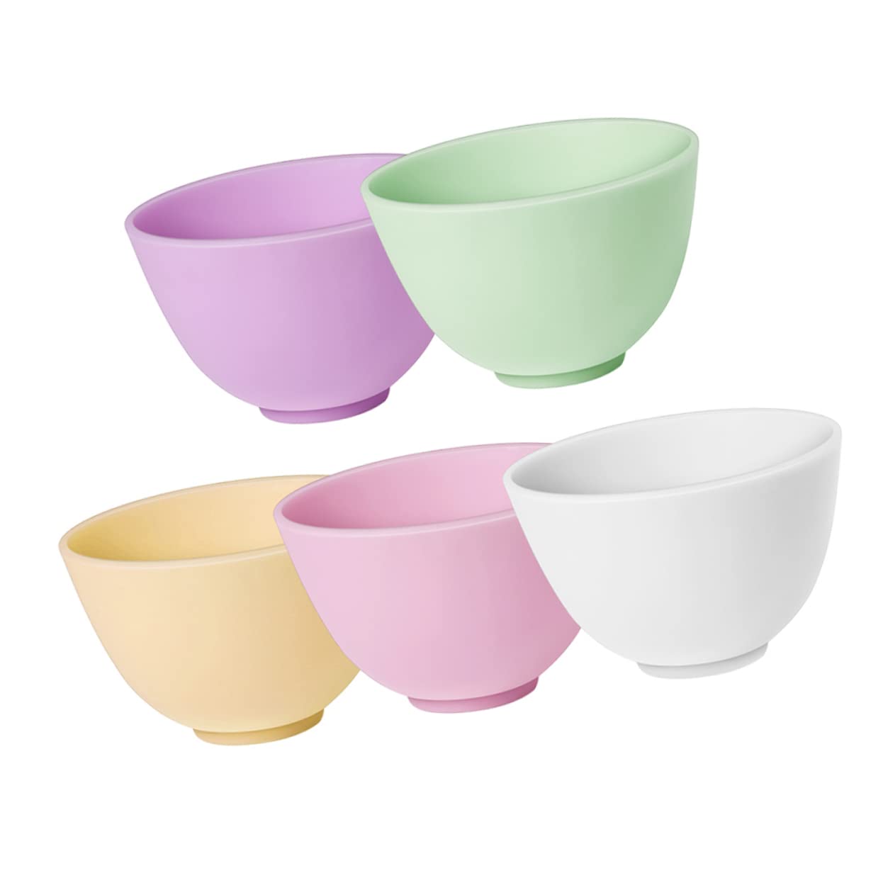 BIUDECO Indoor Facial Mask Bowl 5pcs Reusable Silicone Mixing Bowl Beauty Salon Supply