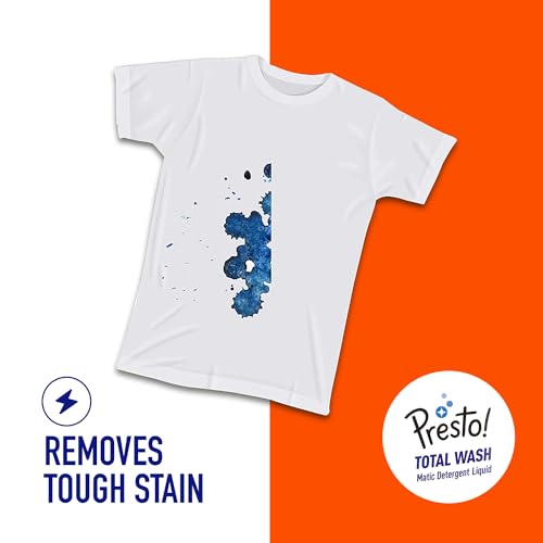 Image of Amazon Brand - Presto! Total Wash Matic Detergent Liquid | 2 Litre | 2L x 2 Packs | Removes Tough Stains | Gentle On Clothes | Refreshing Fragrance | Liquid Detergent For Washing Machine & Hand Wash