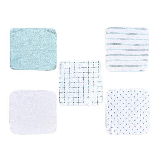 Toalhas de banho Kidiway, pacote com 12, azul, branco