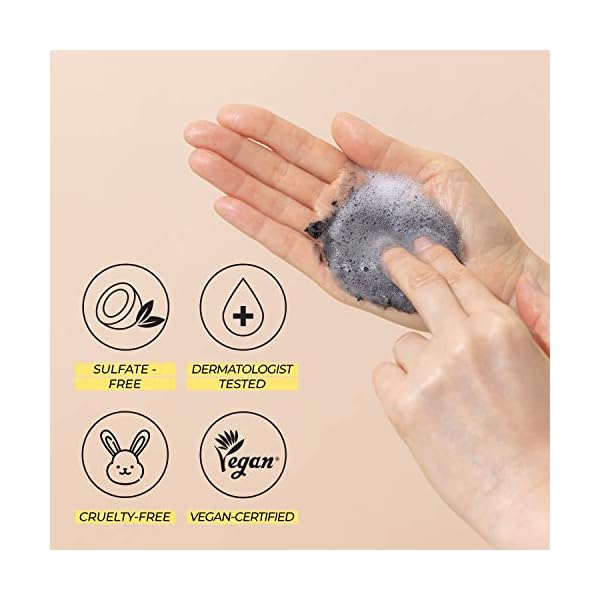 MOTHER MADE Deep Pore Cleansing Active Charcoal Powder Face Wash, 1.9 oz | Acne Free Daily Microfoliant | pH Balancing Vegan Cleanser for Oily Skin, Unscented