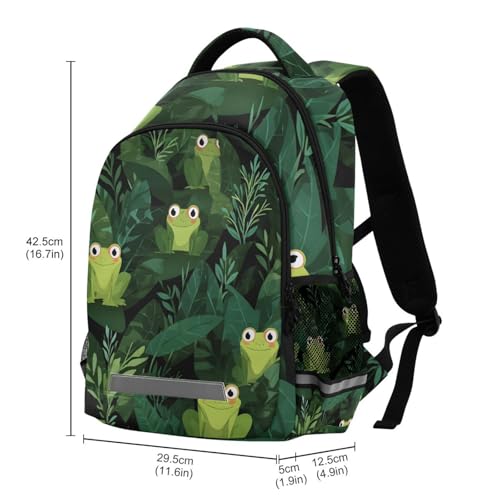 ALAZA Teens School Backpack Frog Pattern Laptop Backpack Elementary Primary middle Bookbag3