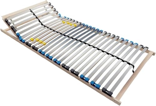 BMM Lattenrost 100x200 cm Standard 28 Leisten/Kopfteilverstellung/TÜV Zertifiziert/7 Zonen/Selbstmontage/für alle Matratzen/Höhe 10 cm/Lattenroste produziert in Deutschland
