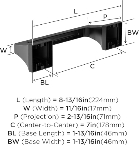 Image of Amerock Mulholland 8-13 /16 inch Matte Black Pivoting Toilet Paper Holder