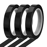 QUARKZMAN Whiteboard Tape 16mm x 66m Pinstripe Graphic Chart Line Grid Marking Tapes Pour Classroom Office Dry Erase Board Art, Black, Pack of 3