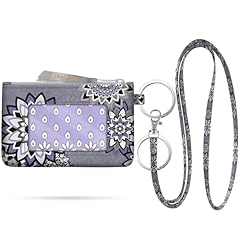Vintage Boho Grey Purple-Keychain Wallet