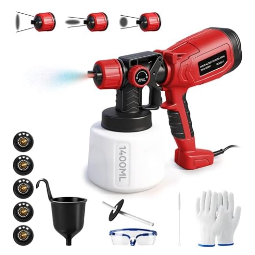 Trailabo Pistola de Pintura Eletrica Profissional, 1400 ml, Ajuste do Spray por Botão, Motor Potente de Cobre, Punho Emborrachado, 800 W, 220-240 V