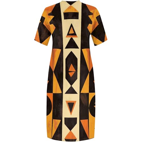 Image of SUZONANA Plus Size Dresses for Curvy Women African Print American Dress Summer Outfits Casual Loose with Pocket
