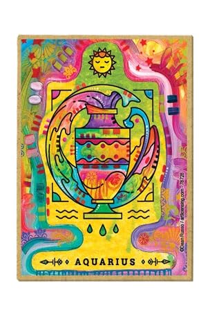 SJT Enterprises Astrological Signs Horoscope Magnets, Aquarius (The Water Bearer) – 2.5 by 3.5 inch Wood Fridge Magnets Featuring Art of Dean Russo, Gift for January or February Birthdays (SJT78728)