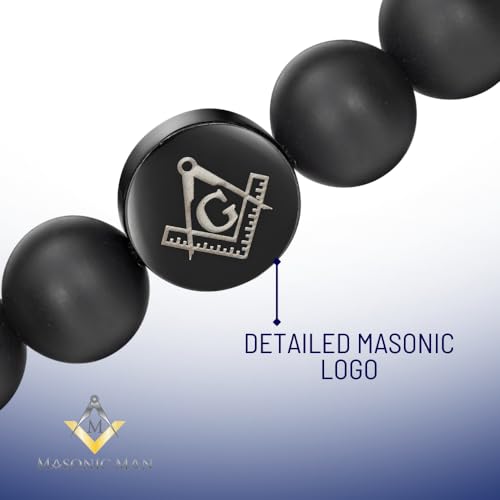 MasonicMan Mens Masonic Bracelet Freemasonry Gift Mason Logo3