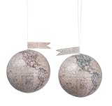 Creative Co-op Peace on Earth World Ornaments, Set of 2