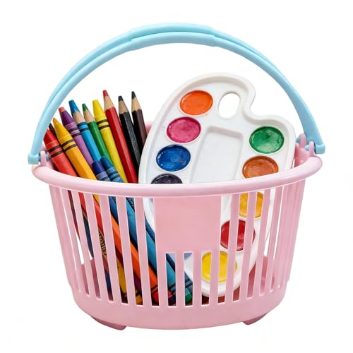 Petits paniers – Panier de rangement portable en PVC creux 16 × 9 cm | Organisateur portable avec poignées | Petit conteneur de stockage de fruits et de jouets pour la maison, dortoir, appartement, p