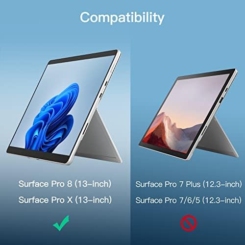 JETech Ochraniacz Ekranu dla Surface Pro 8 2021 i Surface Pro X 2021/2019 13 Cala, 9H Screen Protector Folia Szkło Hartowane Film, Obsługa Pióro Surface, HD Wyczyść, 2 Sztuki