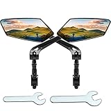 2 Stück Fahrradspiegel Rückspiegel, HD 360° Verstellbar Fahrrad Spiegel Rückspiegel, Großer Klappbar Spiegel für 20-24mm Lenker, Fahrradspiegel für Fahrrad Mountainbike Rennrad E-Bike