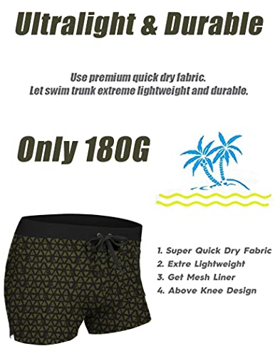 image for COOFANDY Mens Quick Dry Lightweight Square Leg Cut Trunks Swimwear, Me