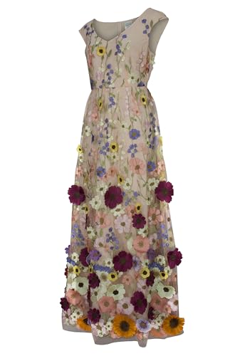 CHIC STAR Womens 3D Floral Applique Maxi Dress2