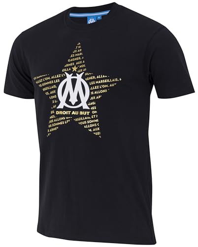 Image of OLYMPIQUE DE MARSEILLE Om T-Shirt – Official Collection, Black, XL