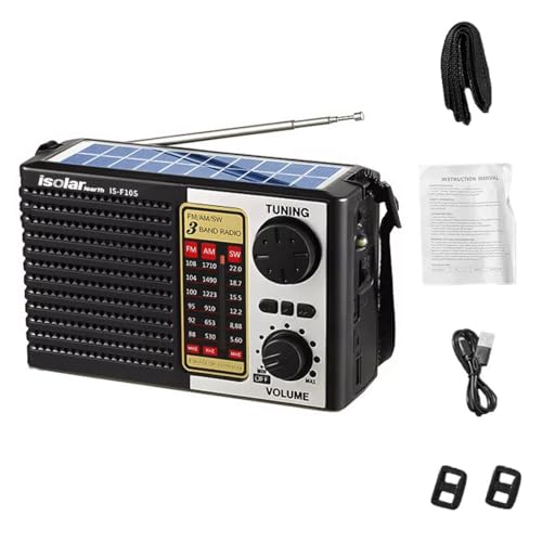 ikaufen Solar Portable FM/AM SW Radio Digital Bluetooth