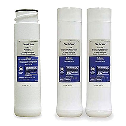North Star Reverse Osmosis System Filter Replacement Kit - Pre Filter, Post Filter, Reverse Membrane and CR2032 Battery - Bundle