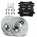 A-Premium 11.81 inch (299.9mm) Rear Drilled and Slotted Disc Brake Rotors + Ceramic Pads Kit Compatible with Select Audi Models - A4, Q5, A5, A4 allroad, A4 Quattro, A5 Quattro, allroad, 6-PC Set