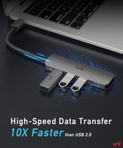 image for uni USB C to USB Hub Multiport Adapter, Aluminum 4 Ports USB C Splitte