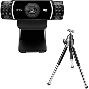 Logitech Câmera C922 Pro Stream Webcam 1080P Para Streaming De Vídeo HD E Gravação 720P Em 60Fps Com Tripé Incluído Preto