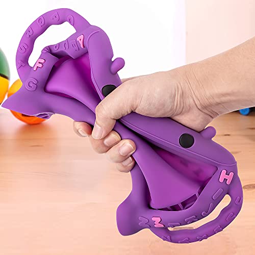 CHIN FAI Case for Samsung Galaxy Tab A 8.4 SM-T307 (2020) - Shockproof Silicone Kids Friendly Soft Protective Cover with Handles for Galaxy Tab A 8.4\" 2020 Release - Stands on Its Own (Purple) - Thumbnail 6