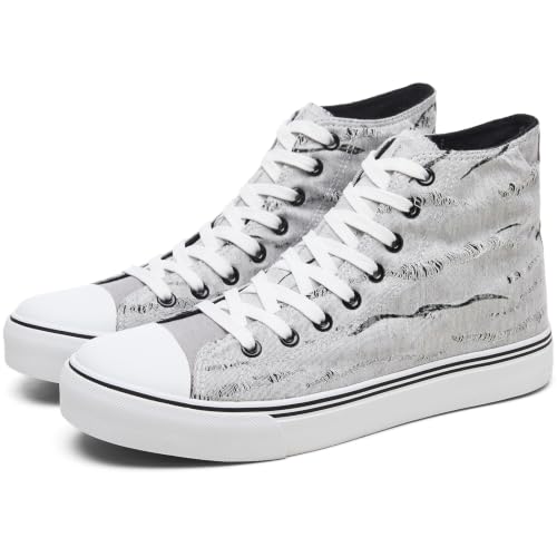 Image of yageyan Men's High Top Canvas Sneakers Fashion Lace up Walking Shoes Casual Classic