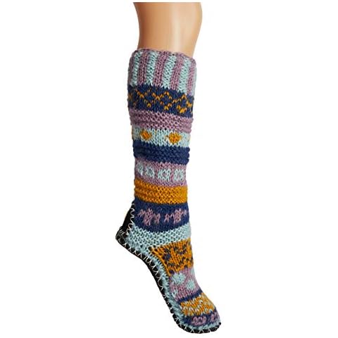 Tibetan Hand-Knit Wool Fleece Slipper Socks Cover