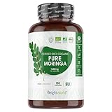 WeightWorld Organic Moringa Capsules | 1650mg | 180 Vegan Capsules | 2 Months Supply | Soil Association Certified | Bio-Organic Pure Moringa Powder Supplement | Gluten-Free, Non-GMO & GMP-Approved