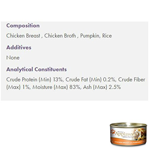 Applaws Additive Free Canned Cat Food In Broth In 3 Flavors: (4) Tuna, (4) Ocean Fish And (4) Chicken With Pumpkin (12 Cans Total, 2.47 Ounces Each) Plus Silicone Lid - 13 Items Total #TOP7