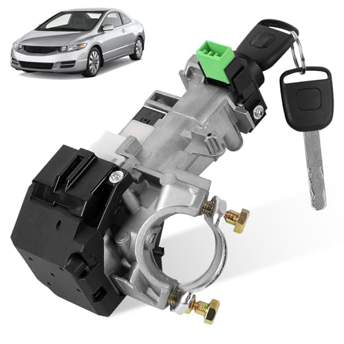 Ignition Switch Lock Cylinder Assembly with 2 Keys, Fits for Honda Civic 2003 2004 2005 1.3L 1.7L