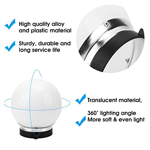 Diffuseur sphérique Bowens de 15 cm : boule de lumière douce - 5