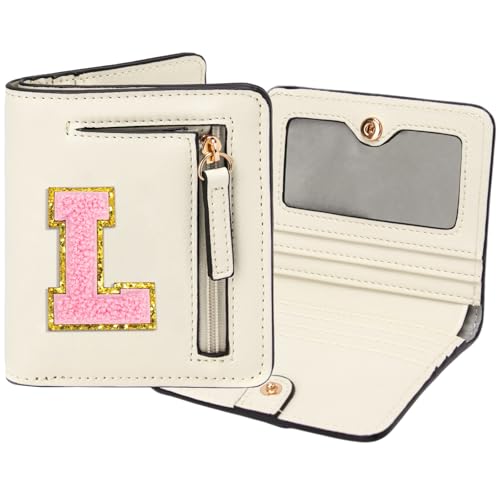 Image of Birthday Gifts for Teen Girl Kids Wallet Little Girl Wallets | Small Initial Kid Wallet for Girl Rfid Wallet Preppy Stuff Gifts for Girls 8-12 Beige L