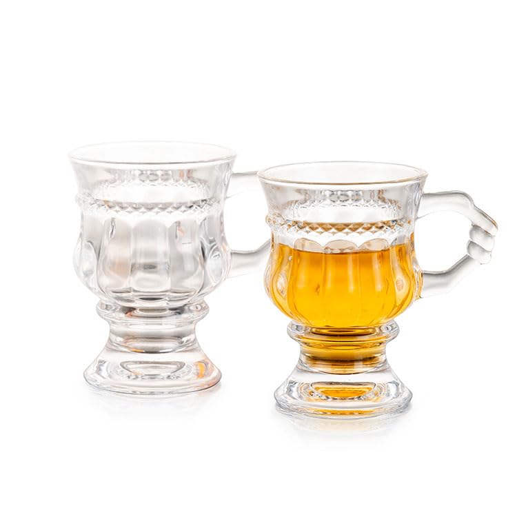 Image of MULTI ZONE 250 ML Crystal Clear Toughened Glass Tea Cup with Convenient Solid Handle Cups, Espresso Mug Set for Tea, Coffee, Hot /Cold Drinks (MZ-09)