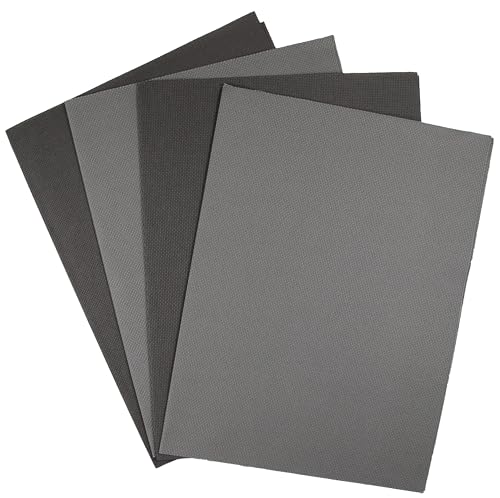 Image of KCS 4 /6 pc of 12 inch x 18 inch(30cmx45cm) 18CT Counted Cotton Aida Cloth Cross Stitch Fabric (4 pc,Medium Grey+Dark Grey)