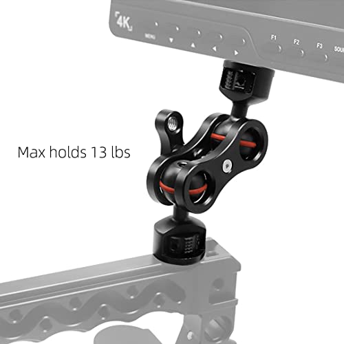 Cofunkool Magic Arm Double Ball Head Adapter Mount With 1/4" Thread And Damping Ring For Camera Field Monitor Led Lights #TOP5