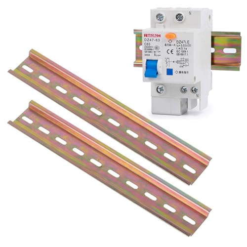 TMRBBesty - Rail DIN Rail de Montage,Rail DIN Métal Fendue,448Rails DIN Montage,Rail Din,Pour Armoire de Distribution Armoire de Commande,Largeur 35 mm,Hauteur 7.5 mm,Longueur 300 mm,2 pcs