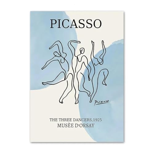 Toile Picasso Matisse Monet décoration murale salon et bureau set de 3 affiches 30x40