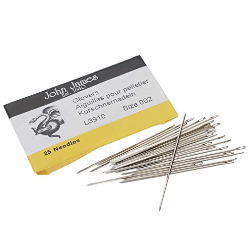 Aiguilles Glovers John James pointe 3 faces pour coudre sans tordre l'acier