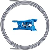 超滑らかなPTFEチューブ 1.75mmフィラメント用 押出機用カッター付き、2.5mm IDx4mm OD 長さ 2M ボーデンチューブ Bambu Lab A1 mini/A1/P1P/P1S/X1CおよびK1/K1 Max/Ender 3 V3に対応 (透明グレー)